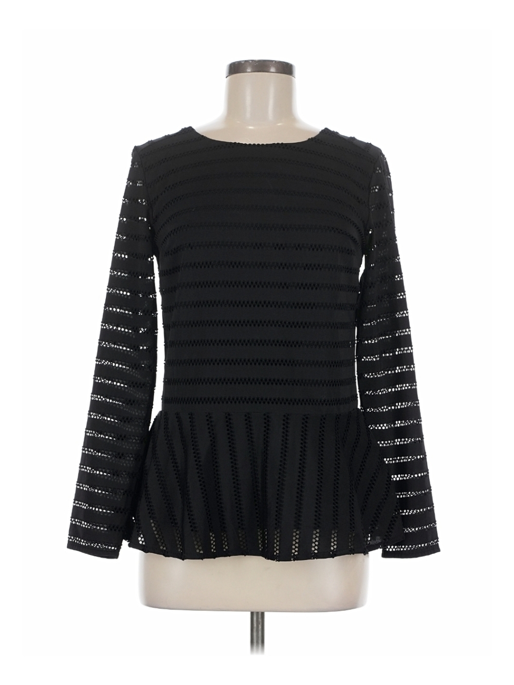 Banana Republic Black Lace Peplum Top with Long Sleeves